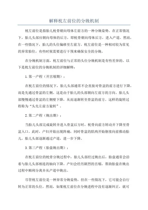 解释枕左前位的分娩机制