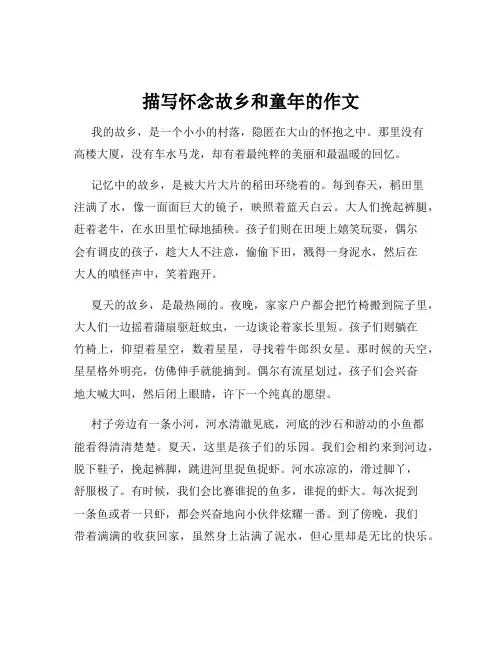 描写怀念故乡和童年的作文