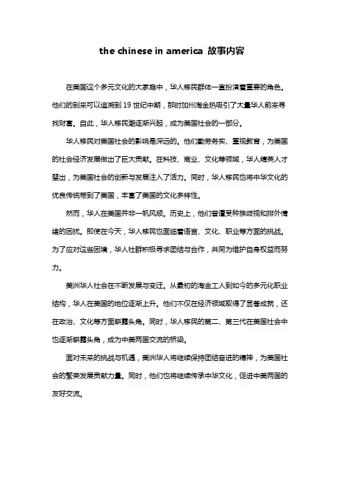 the chinese in america 故事内容