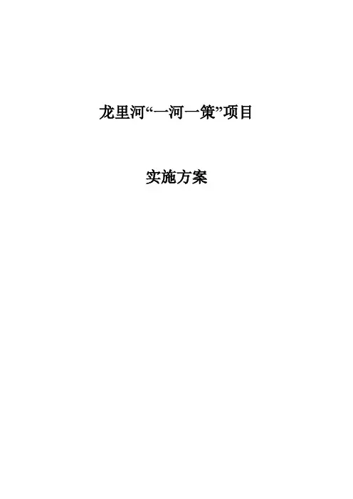 龙里河一河一策治理实施方案