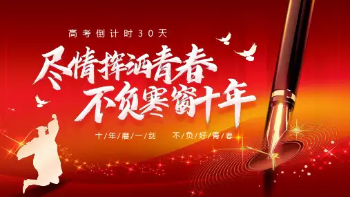 尽情挥洒青春不负寒窗十年高考倒计时精品模板