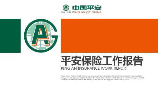 中国平安保险工作报告PPT模板