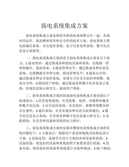 弱电系统集成方案