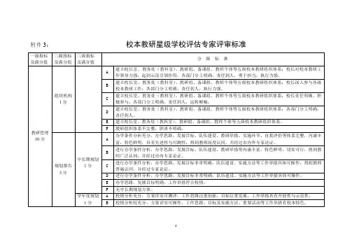 校本教研星级学校评估专家评审标准