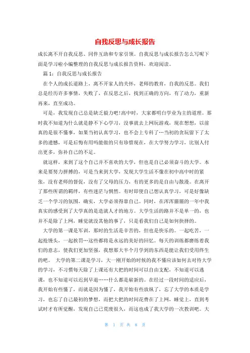 自我反思与成长报告