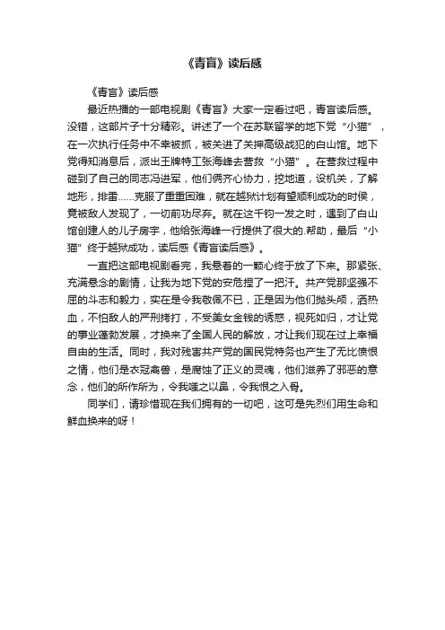《青盲》读后感