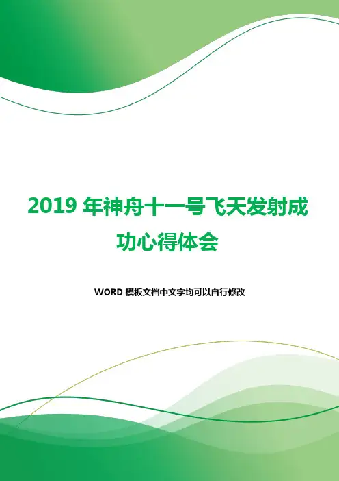 2019年神舟十一号飞天发射成功心得体会.docx