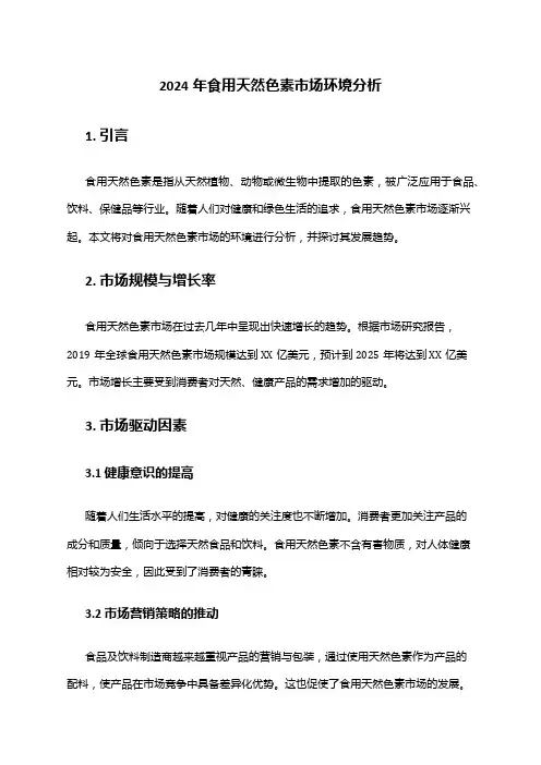 2024年食用天然色素市场环境分析