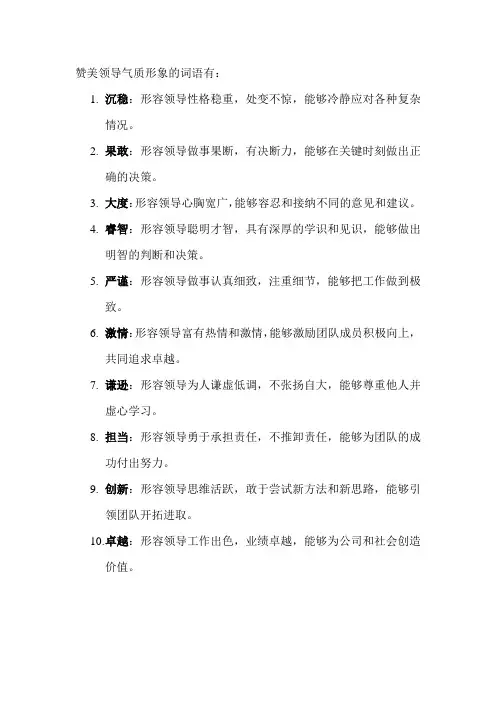 赞美领导气质形象的词语