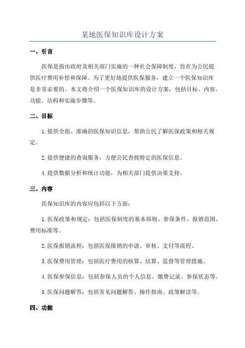 某地医保知识库设计方案