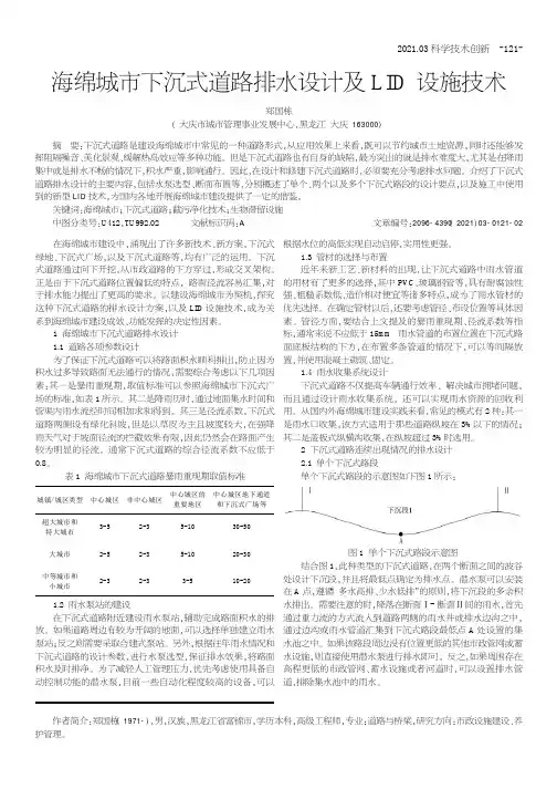 海绵城市下沉式道路排水设计及LID设施技术