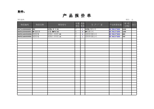办公耗材报价表
