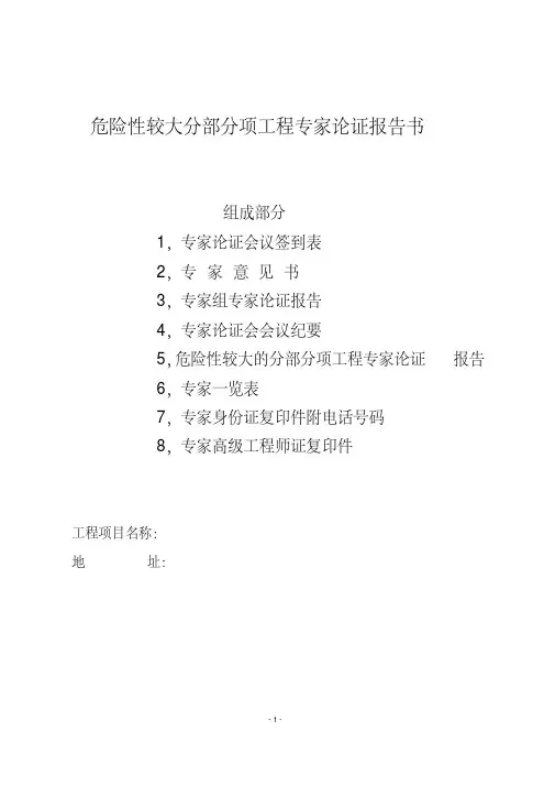 (完整版)专家论证报告书