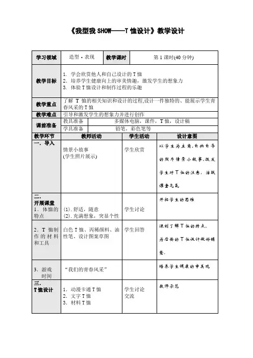 《我型我SHOW——T恤设计》