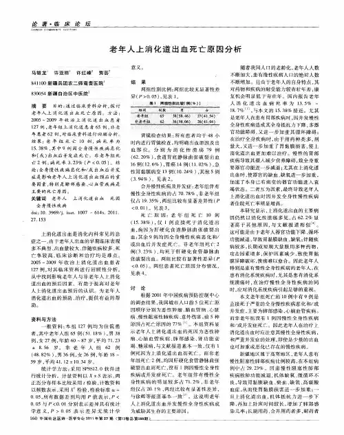 老年人上消化道出血死亡原因分析