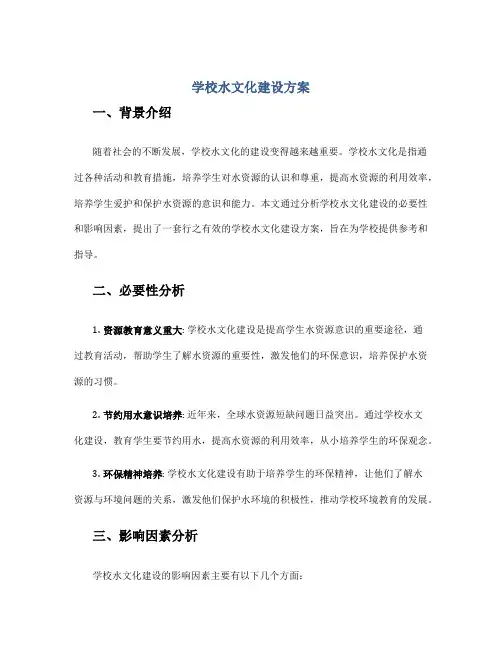 学校水文化建设方案