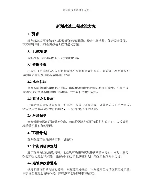 新洲改造工程建设方案