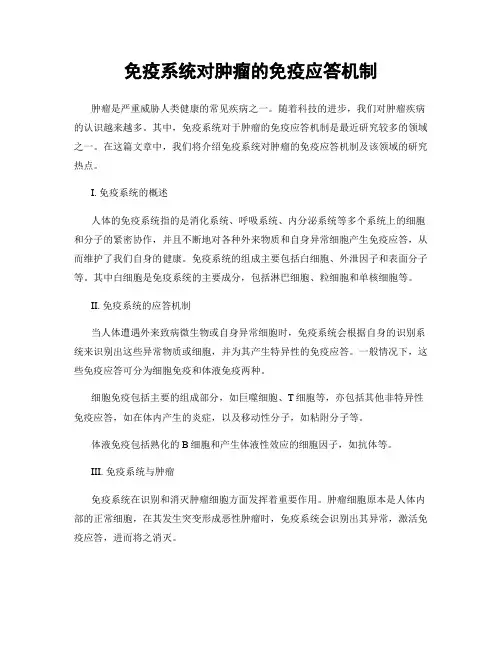 免疫系统对肿瘤的免疫应答机制