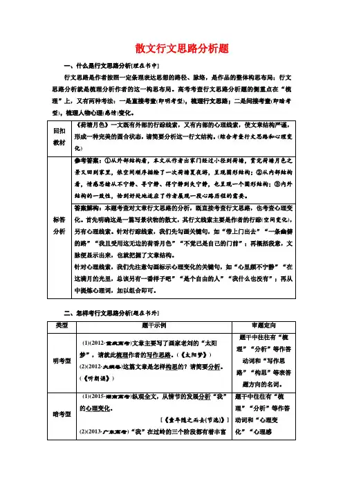 散文行文思路分析题