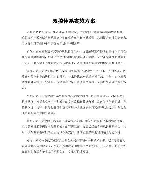双控体系实施方案