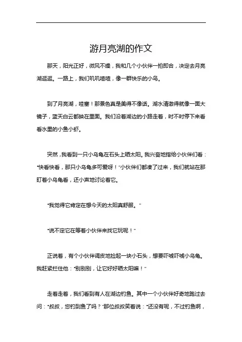 游月亮湖的作文