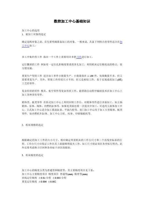 数控加工中心基础知识