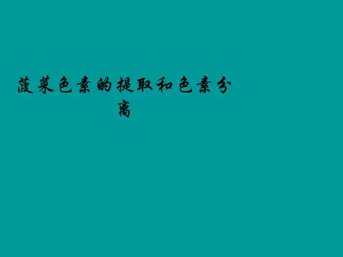 高二化学菠菜中色素的提取与分离  公开课一等奖课件