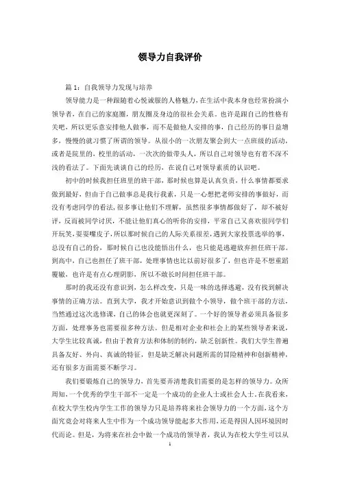 领导力自我评价