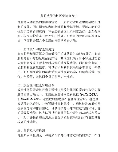 肾脏功能的核医学检查方法 