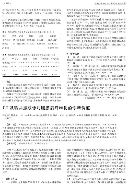 CT及磁共振成像对腹膜后纤维化的诊断价值