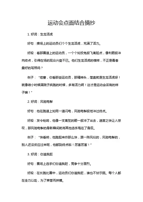 运动会点面结合摘抄