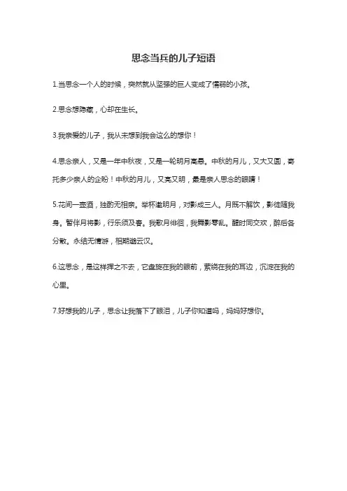 思念当兵的儿子短语