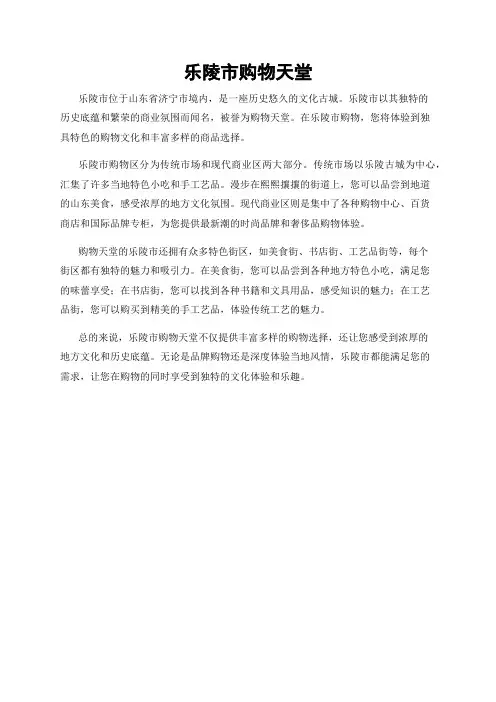 乐陵市购物天堂