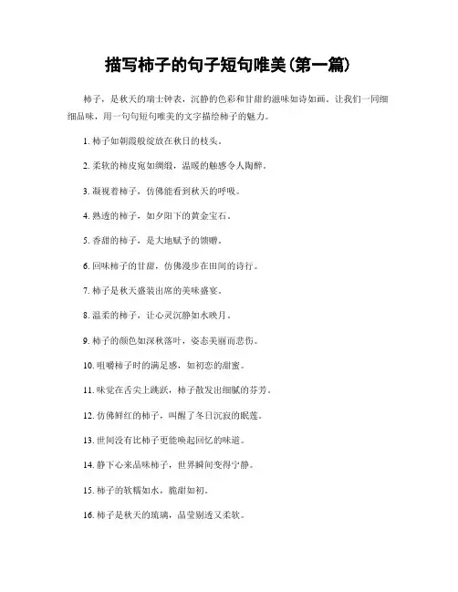 描写柿子的句子短句唯美(精选合集两篇)