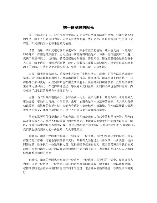 掬一捧温暖的阳光