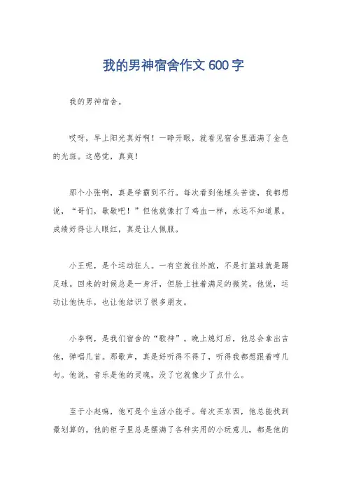 我的男神宿舍作文600字