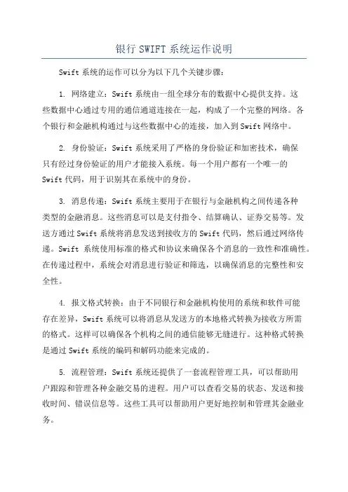 银行SWIFT系统运作说明