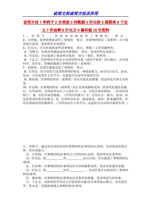 说明方法及作用