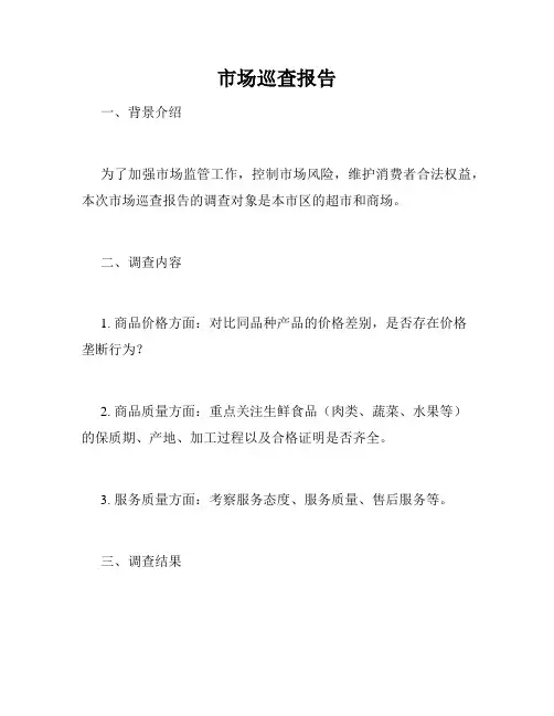 市场巡查报告