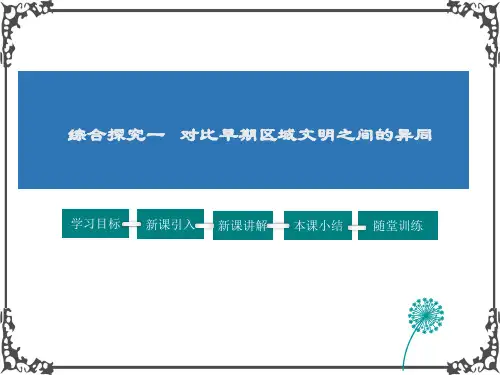人教版历史八年级上册综合探究1 对比早期区域文明之间的异同课件