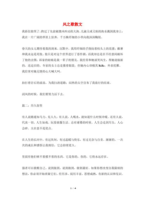 风之歌散文