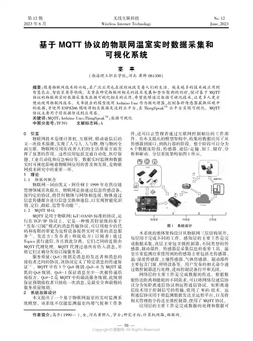基于MQTT_协议的物联网温室实时数据采集和可视化系统