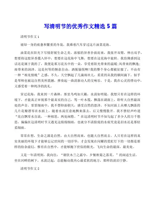 写清明节的优秀作文精选5篇
