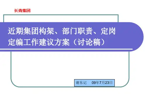关于架构、部门职责区分、定岗定编资料