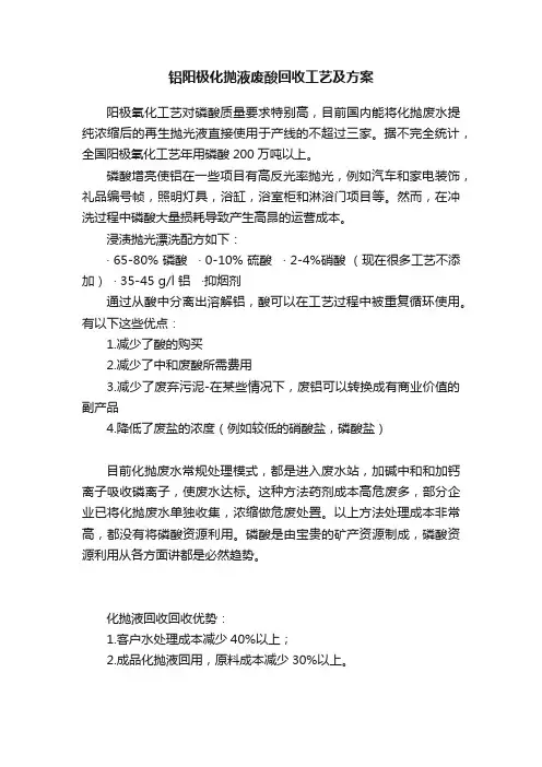 铝阳极化抛液废酸回收工艺及方案