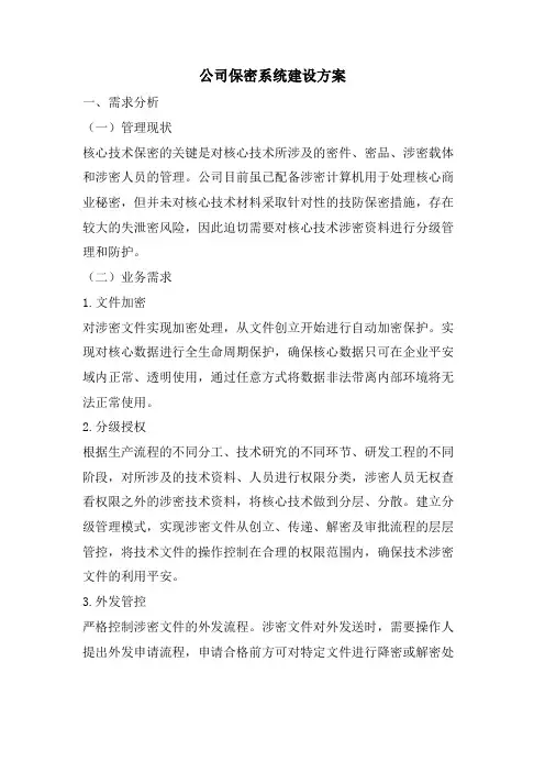 公司保密系统建设方案