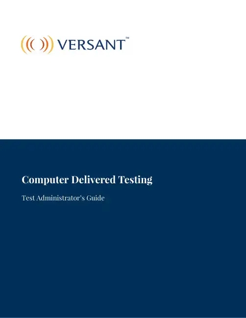 Pearson Computer Delivered Testing Test Administra