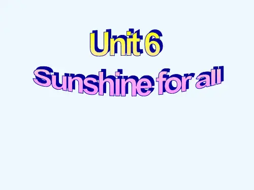八年级英语下册《Unit 6 Sunshine for all Welcome to the Unit》课件 _1