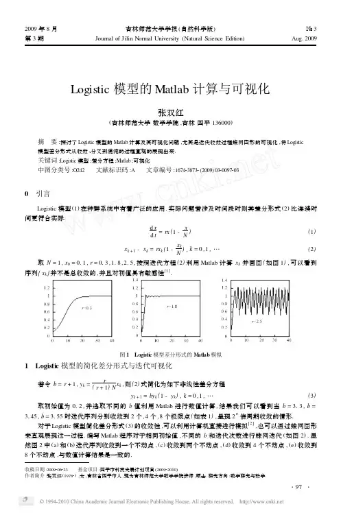 Logistic模型的Matlab计算与可视化