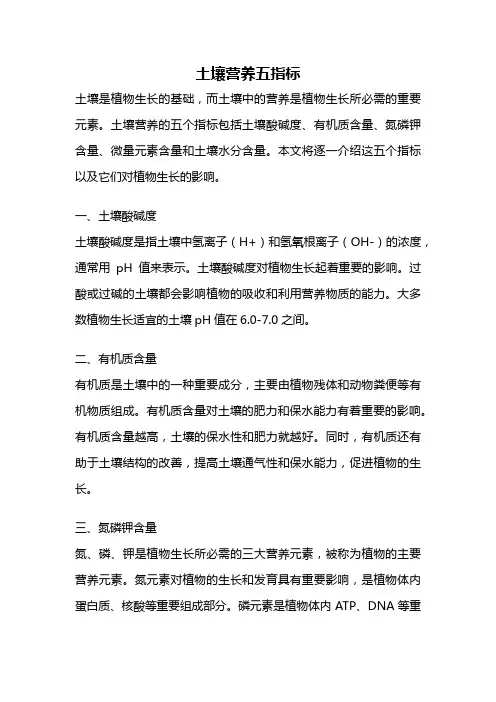 土壤营养五指标